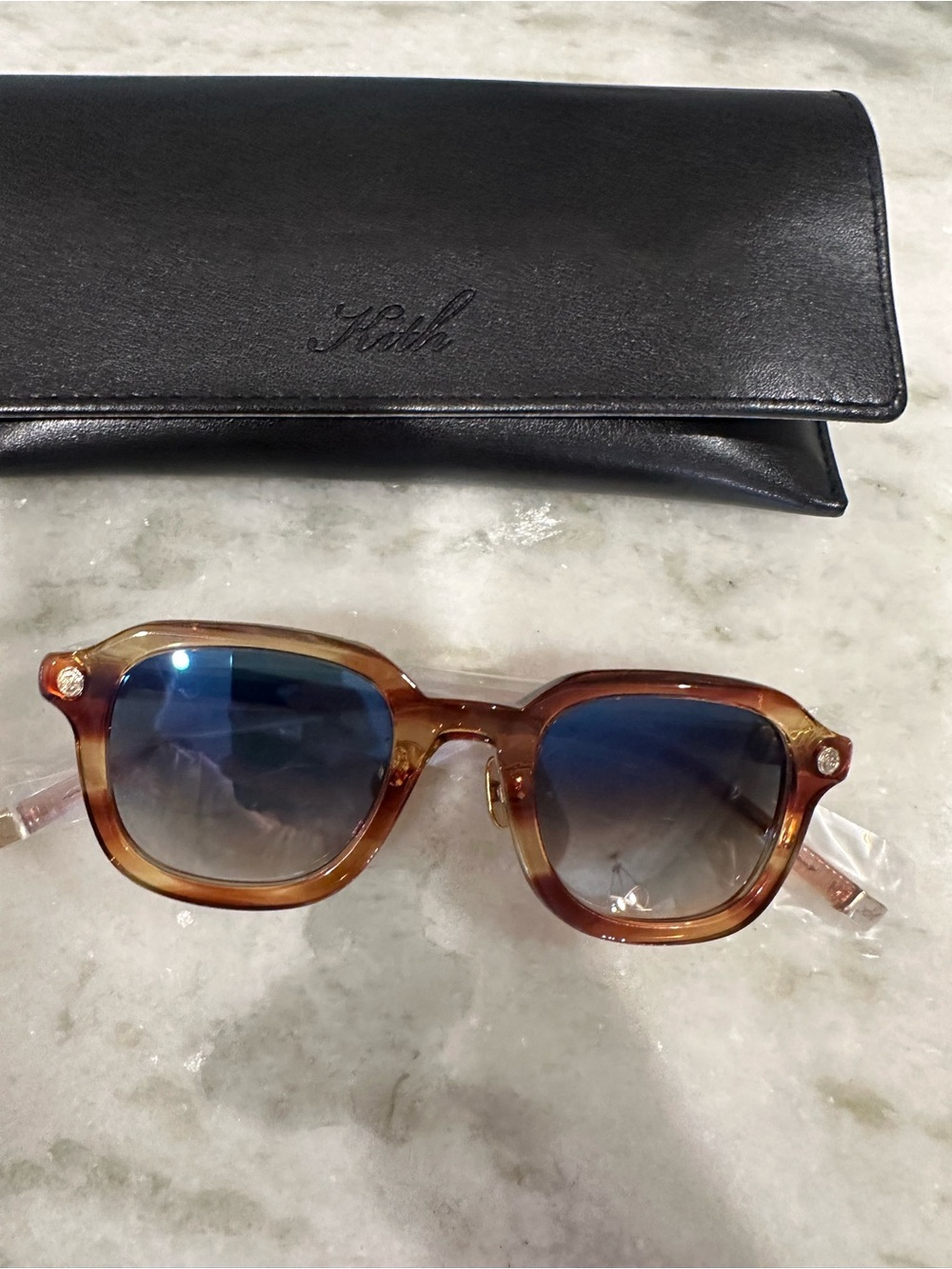 Kith Brown Gradient Lens Men's Sunglasses with Black Case